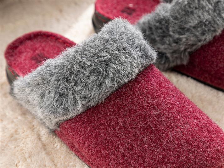 Pureness Papuci De Casă Damă, Fetru, 37, Crem Deschis