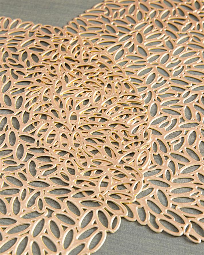PVC Cu 2 Piese Placemat Masă 38 cm Gold