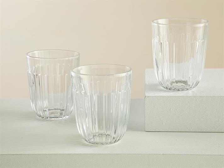 Set 3 Pahare pentru băuturi răcoritoare, Quartz, sticlă, 275 ml, transparent
