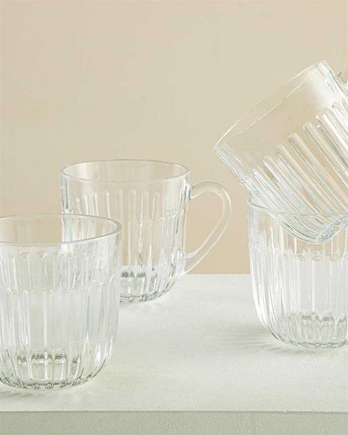 Quartz Sticlă 4 Bucăți Pentru Micul Dejun, Sticlă, 270 Ml, Verde-Albastru