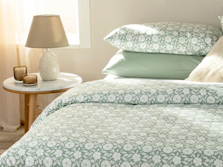răsadniță Bumbac King Size Set Lenjerie De Pat 240x220 cm Verde