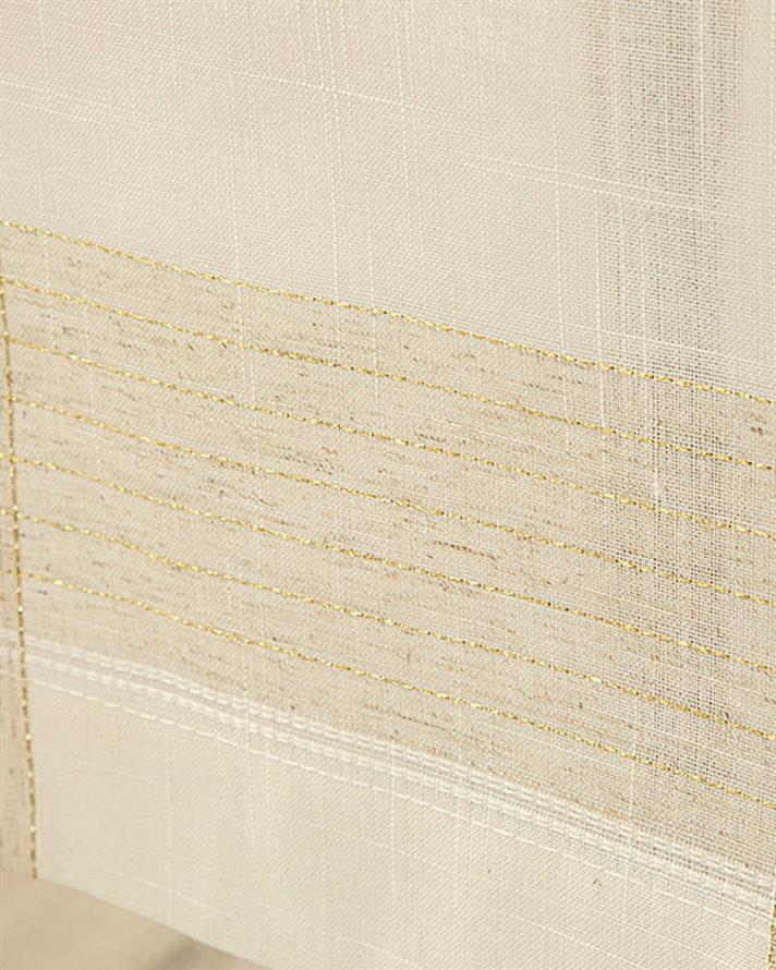 Rabecca 5% Linen 95% Polyester Linen Runner 45x140 cm White-Gold