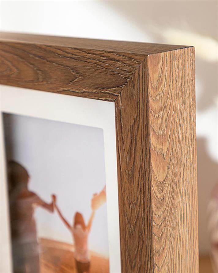 Ramă foto, Arven, plastic-mdf-rattan, 13x18 cm, deschis maro