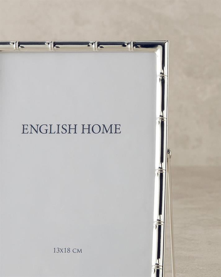 Ramă foto, Bamboo, metal, 13x18 cm, argintiu