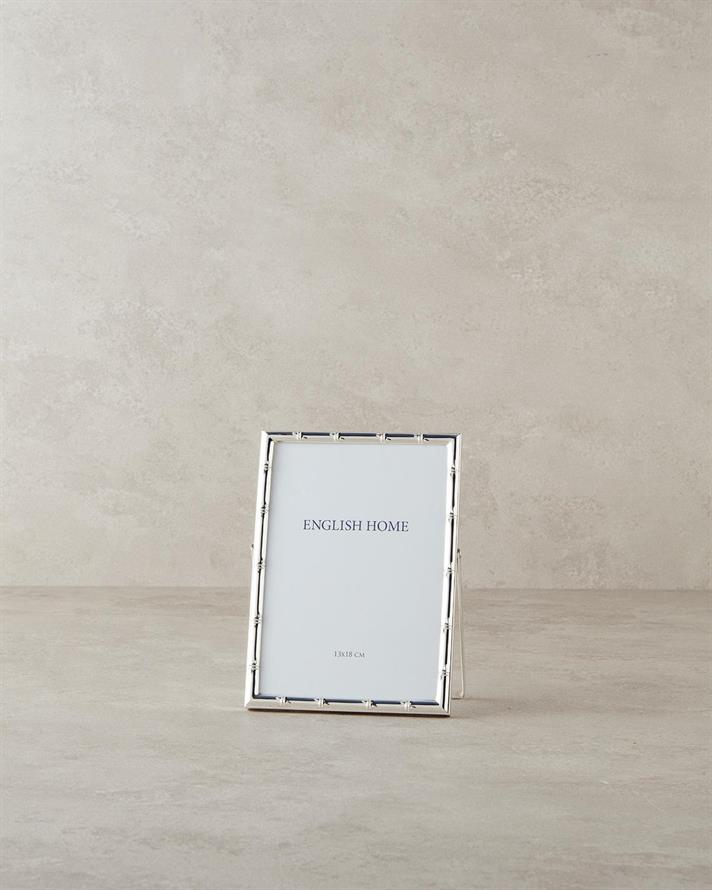 Ramă foto, Bamboo, metal, 13x18 cm, argintiu