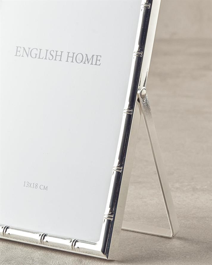 Ramă foto, Bamboo, metal, 13x18 cm, argintiu