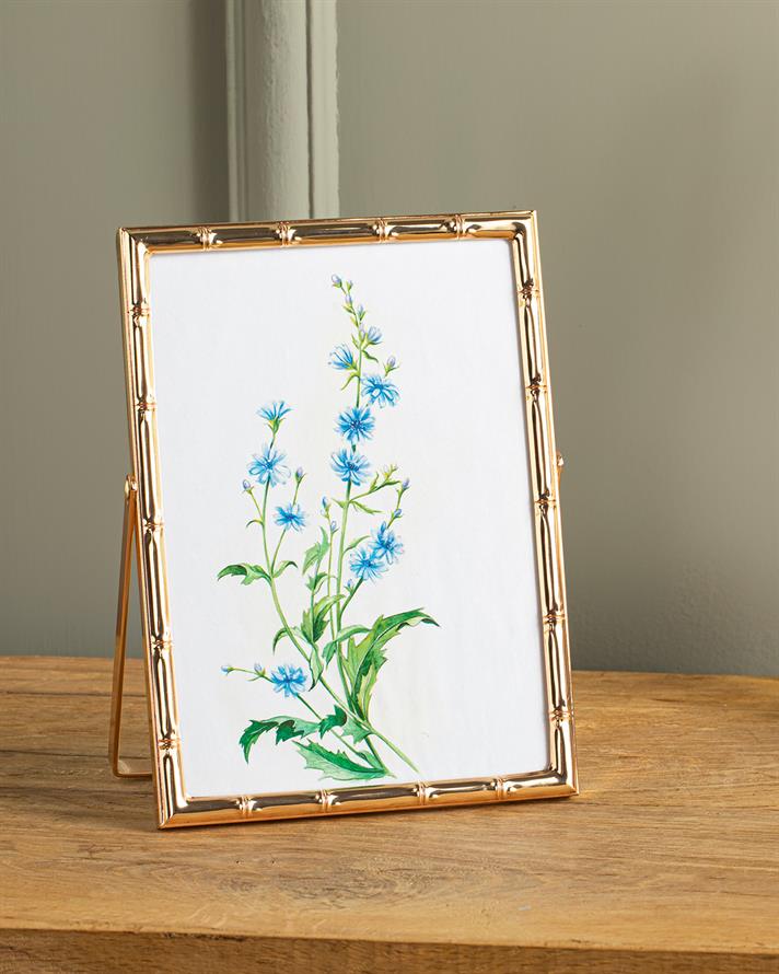 Ramă foto, Bamboo, metal, 13x18 cm, auriu