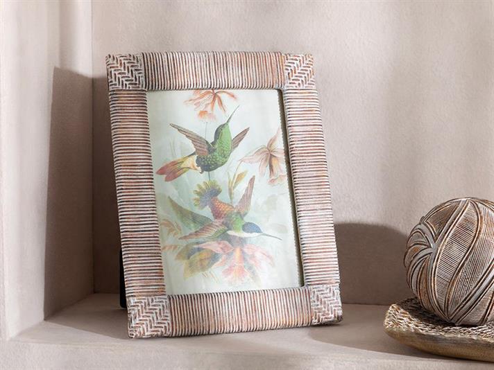 Natura Stripe Polyresin Frame 13x18 cm Brown