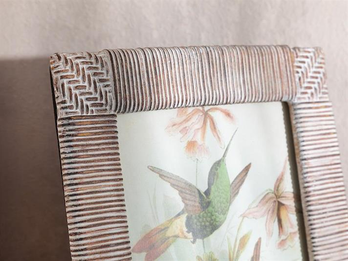 Natura Stripe Polyresin Frame 13x18 cm Brown