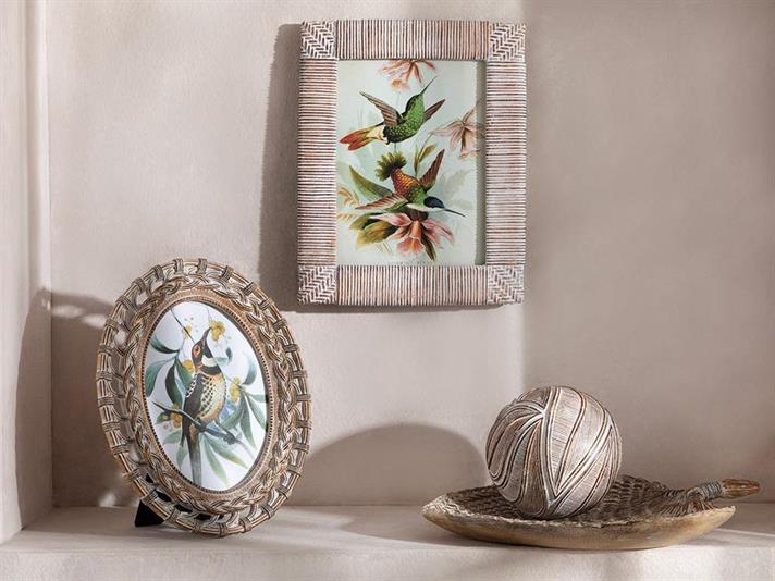 Natura Stripe Polyresin Frame 13x18 cm Brown