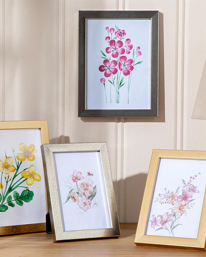 Ramă foto, Sandra, plastic, 10x15 cm, argintiu