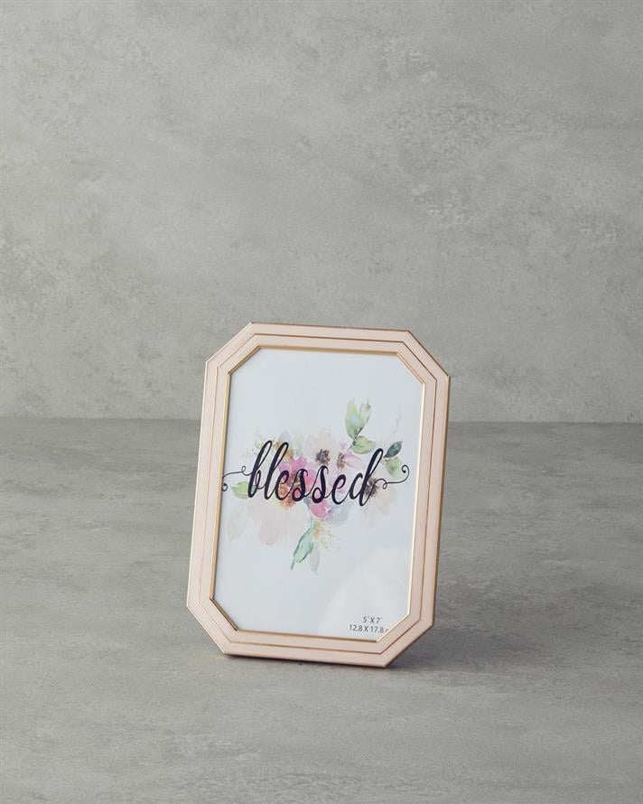 Rama foto, Alyysa, metal, 13x18 cm, roz pudra