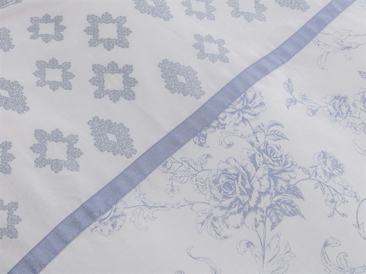 Rambler Rose Cu Bumbac Double Lenjerie De Pat 200x220 cm Albastru