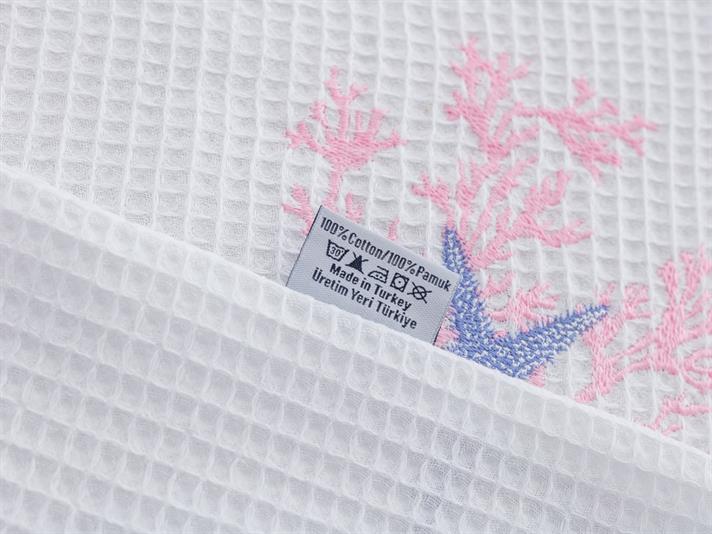 Recif de corali  Cu broderie Pentru o persoana  CUVERTURĂ 160x240 cm Coral