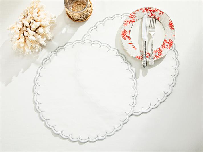 Coral Reef Polyestere 2 Set Place Mat 39 cm White-Gray