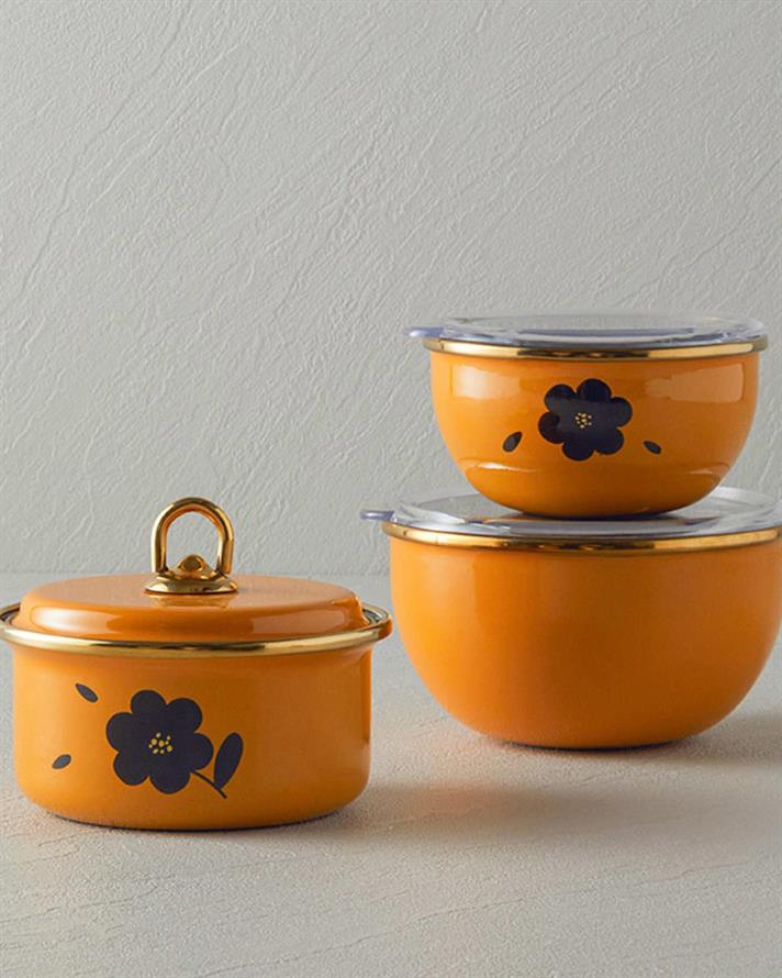 Enamel Cruet 11x6 cm Mustard