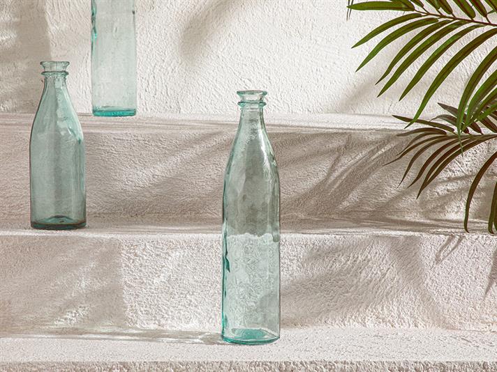 Vază, Recycled Bottle, sticlă reciclată, 9x9x39 cm, verde