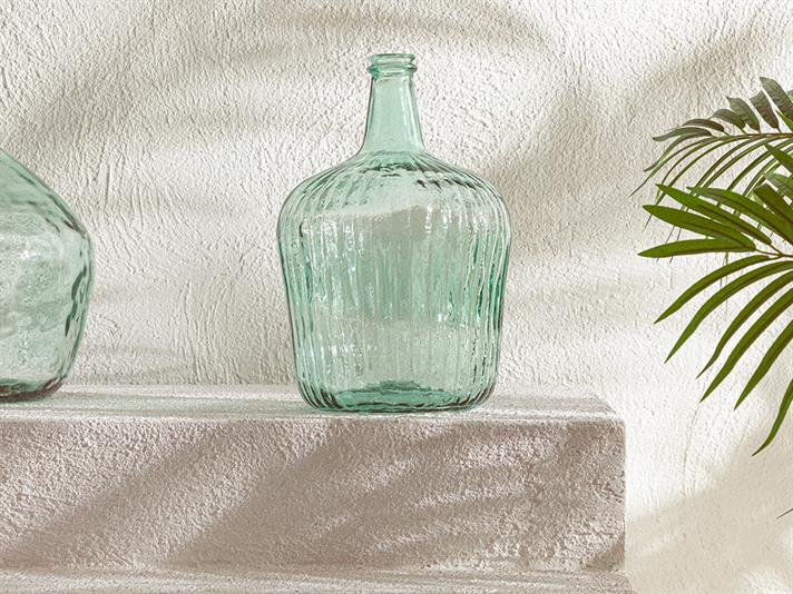 Vază, Recycled Demijohn, sticlă reciclată, 24,5x24,5x40 cm, verde