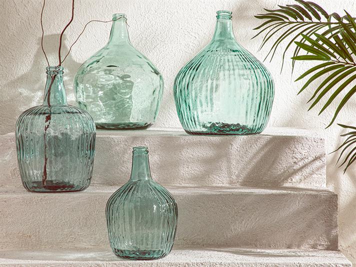 Vază, Recycled Demijohn, sticlă reciclată, 9x9X44 cm, verde