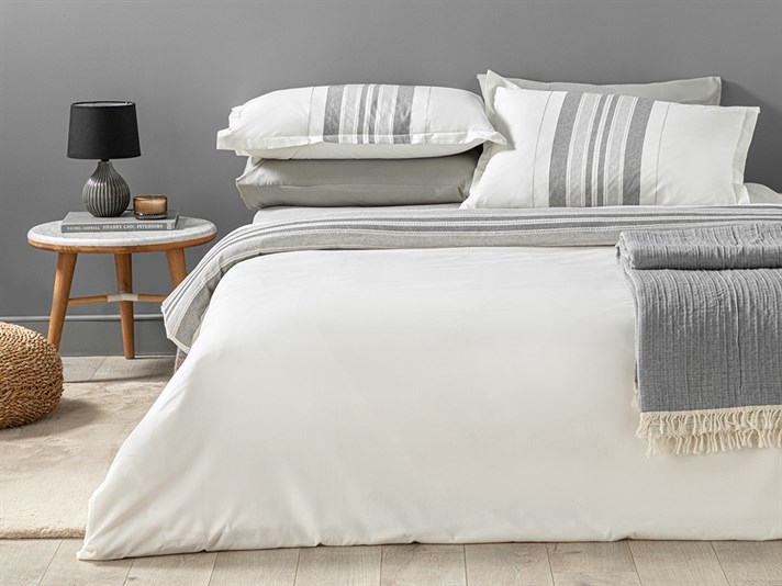 regal Shiny Vopsit în Fire King Size Set Lenjerie De Pat 240x220 cm Antracit - Gri