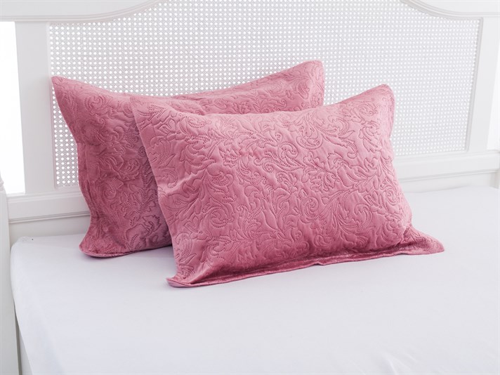 regal Puf De Mânz Double Set Cuverturi Pat 240x260 cm Culoarea Trandafirului Uscat.