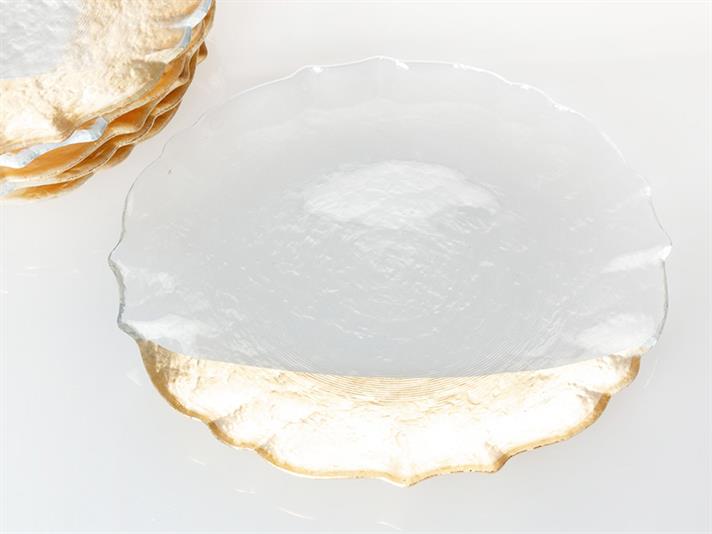 Queen Glass Service Plate 21 cm Gold