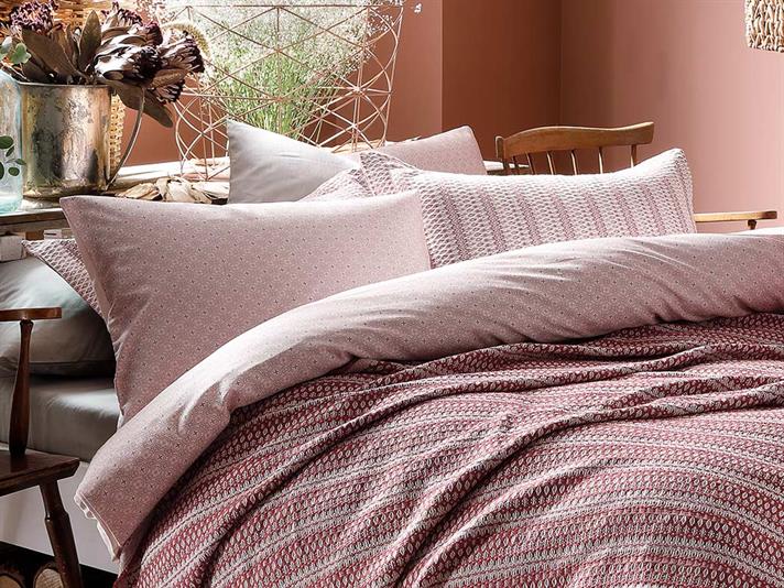 Retro  Satin bumbac  King Size  SET LENJERIE DE PAT 240x220 cm Pink