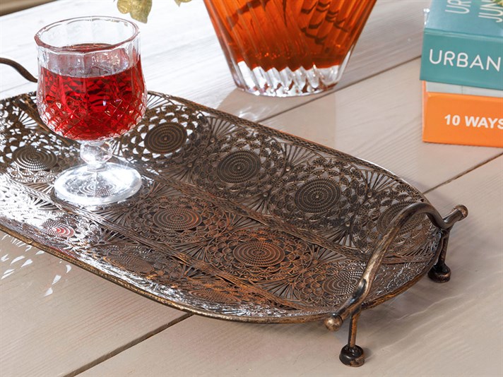 Rhonda Metal Tray 39x22 cm Bronze