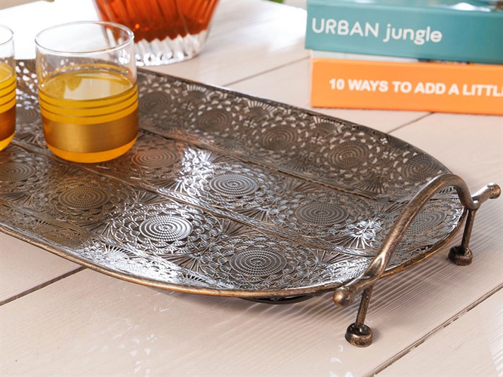 Rhonda Metal Tray 47x28 cm Bronze