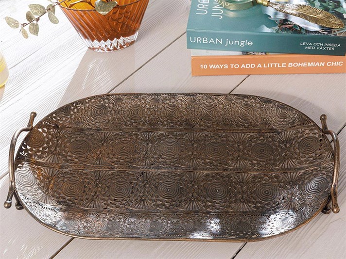 Rhonda Metal Tray 47x28 cm Bronze