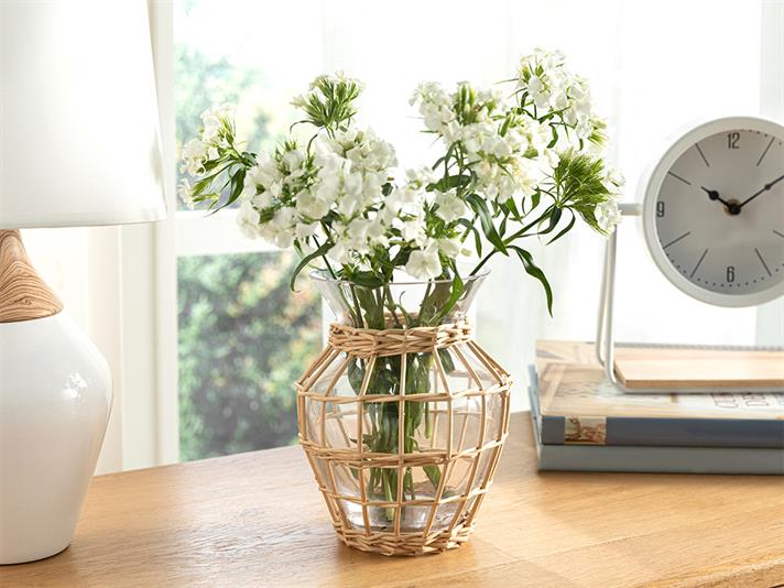 Vază, Rhonda, sticlă, 14,5x14,5x17 cm, transparent