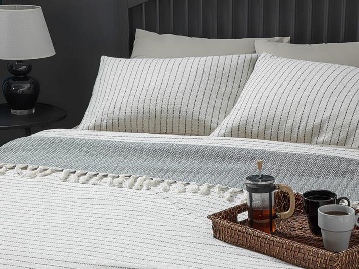Rhys Țesut Pentru O Persoana Set Cuvertură De Pat 160*240 Cm Anthracite