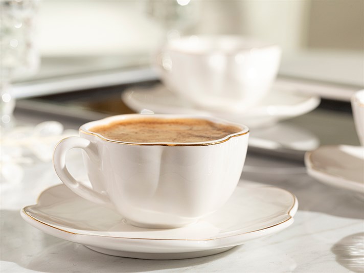 Riley Porcelain 12 Parça 6 Kişilik Coffee Cup Set 90 ml White