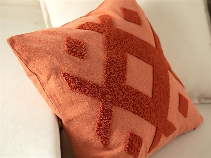Roche Punch Embroidered Cover Throw Pillows 45x45 cm Brick Red