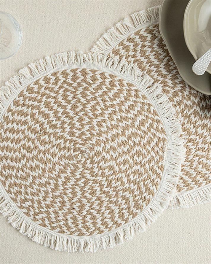 Rolena Jute 2 Set Place Mat 35 cm Cream