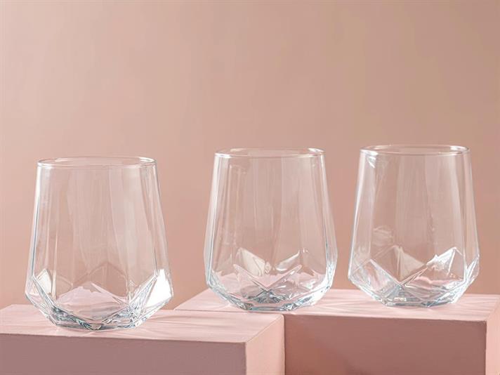 Roma Pahar De Sucuri Set 3, Sticlă, 460 Ml, Verde-Albastru