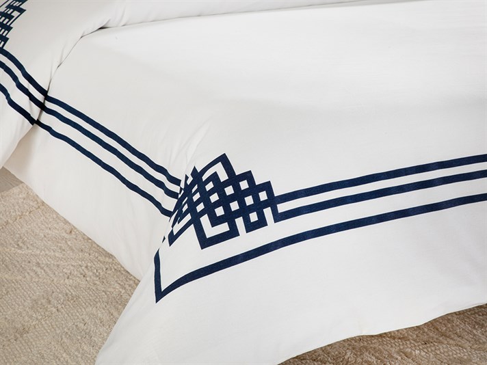 Roman Cu Bumbac Single Set Lenjerie De Pat 160x220 cm Indigo.