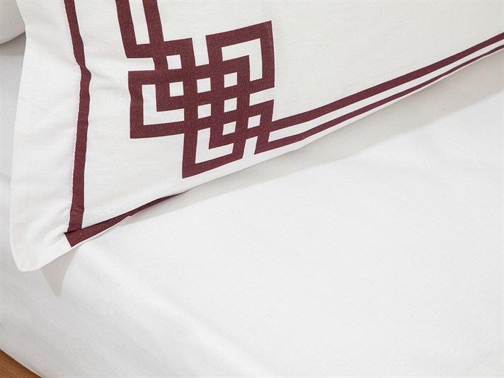 Roman Cu Bumbac Double Set Lenjerie De Pat 200x220 cm Bordo