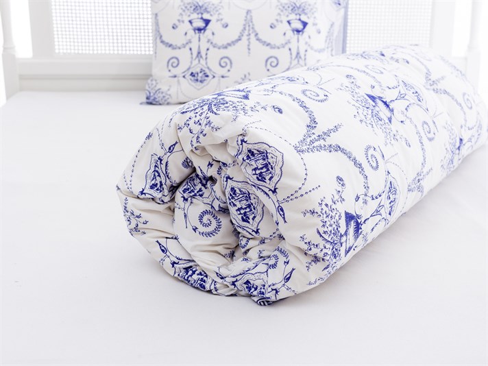 Romantic istoric Cu Bumbac Single Lenjerie De Pat 160x220 cm Bleumarin