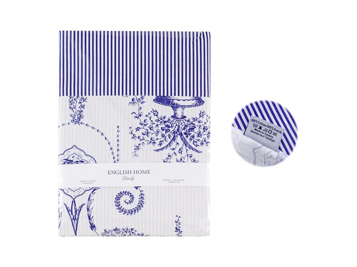 Romantic istoric Cu Bumbac Single Lenjerie De Pat 160x220 cm Bleumarin