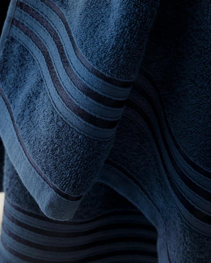 Romantic Stripe Set De Prosoape De Baie, Fir Filoselle, 50*85Cm + 70*150Cm, Albastru Închis