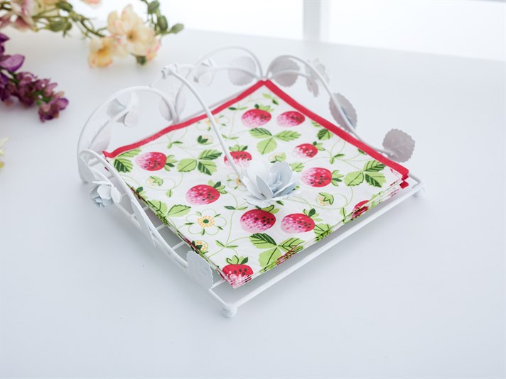 Romia Wrought Sheet Napkin Holder 22.0x21.0x6.5 cm White