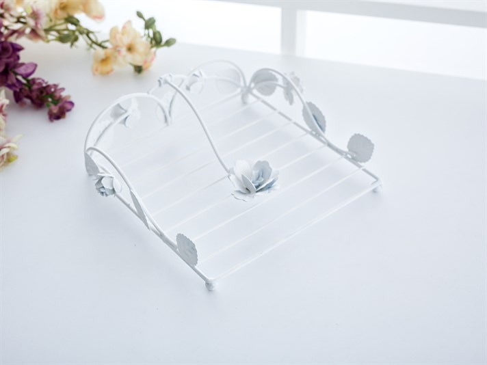 Romia Wrought Sheet Napkin Holder 22.0x21.0x6.5 cm White