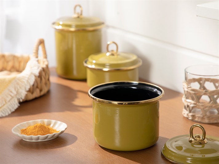 Rona Enamel Capped Cruet 0,75 Litre Kiwi Green