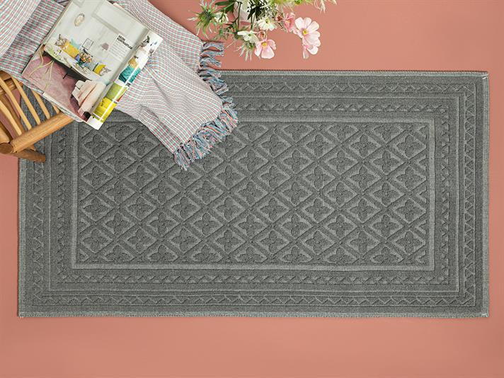 Covor buclat, Ronita, 60x100 cm, bumbac, gri