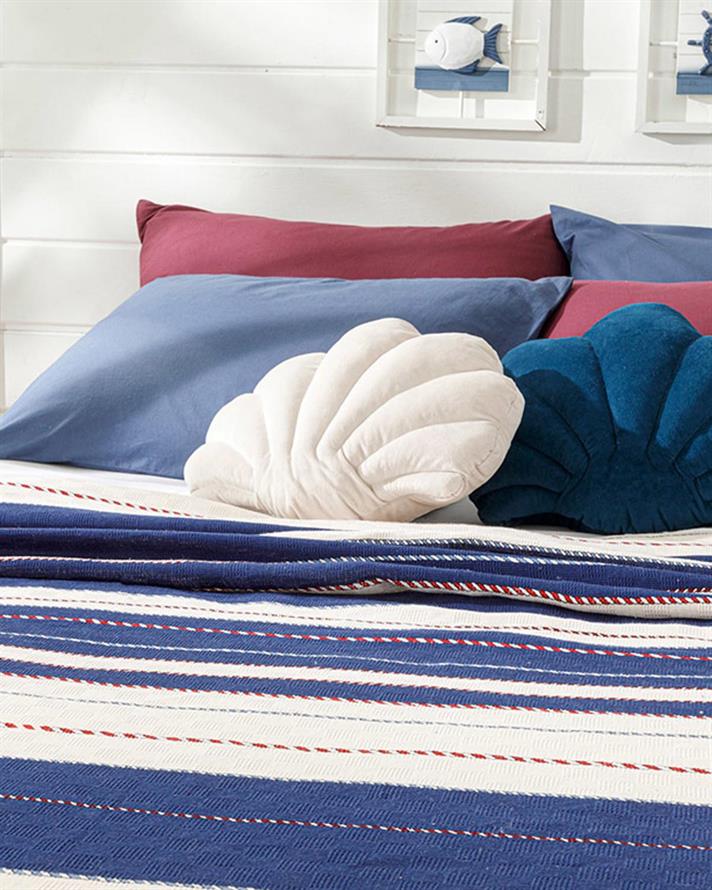 Rope Marine Imprimat Single Pătură De Vară 150x220 cm Bleumarin