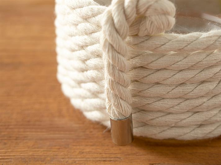 Vază, Rope, sticlă, 12x12x30 cm, bej