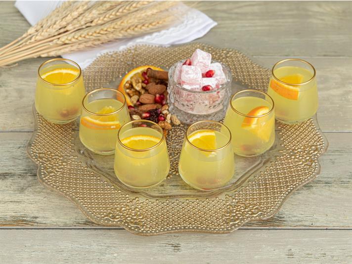 Rope Glass 6 Pcs for Coffee Side Water Glass 95 ml Maroon
