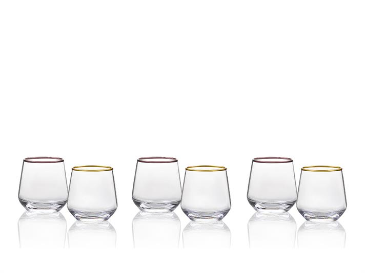 Rope Glass 6 Pcs for Coffee Side Water Glass 95 ml Maroon