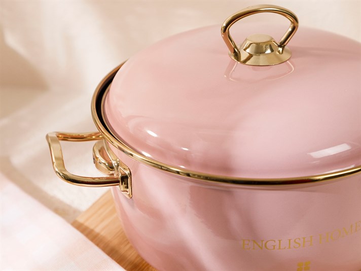Rosalinda Enamel Frying Pan 22 cm Pink